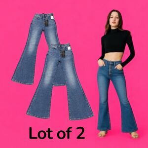 Lee Vintage Modern High Rise Flare Jeans 27x33 NWT Stretch Denim. Lot of 2